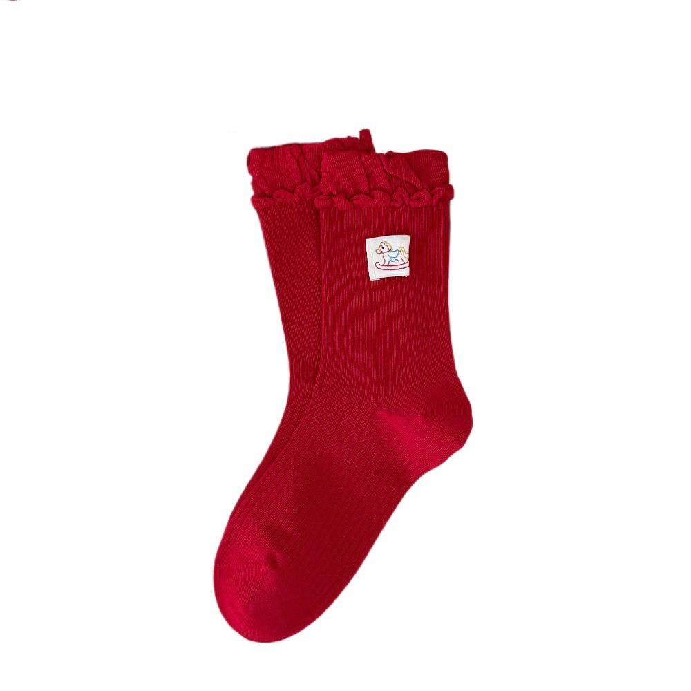 Chinese Style New Year Red Socks Ruffle 2026 Spring Festival Socks Streetwear Style 4