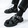 Fashion New Men Beach Sandals for Summer Black Red Thick-soled Anti-slip Lightweight Comfortable Fashionable Brand Sandals Size 38-46