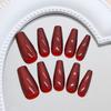 Red Cat Eyes Temperament Retro Whitening Atmosphere 30 Removable Nail Art Pieces