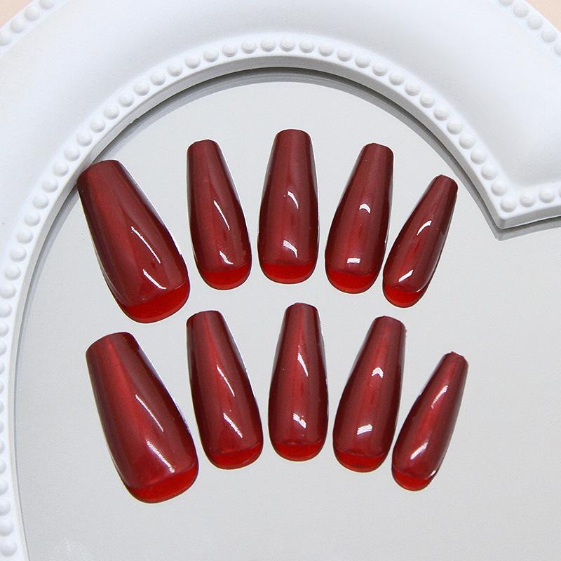 Red Cat Eyes Temperament Retro Whitening Atmosphere 30 Removable Nail Art Pieces