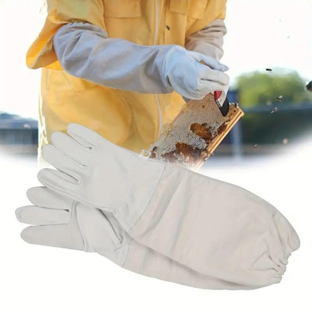 Long Sleeve Protective Sleeves Canvas Bee Gloves New Beekeeper Gloves  for Beekeeping Apiculture