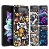 Game Controller Graphic Hard PC Phone Case For Samsung Galaxy Z Flip 7 6 5 4 Black Cover For Galaxy Z Flip 3 Foldable Fundas Bag