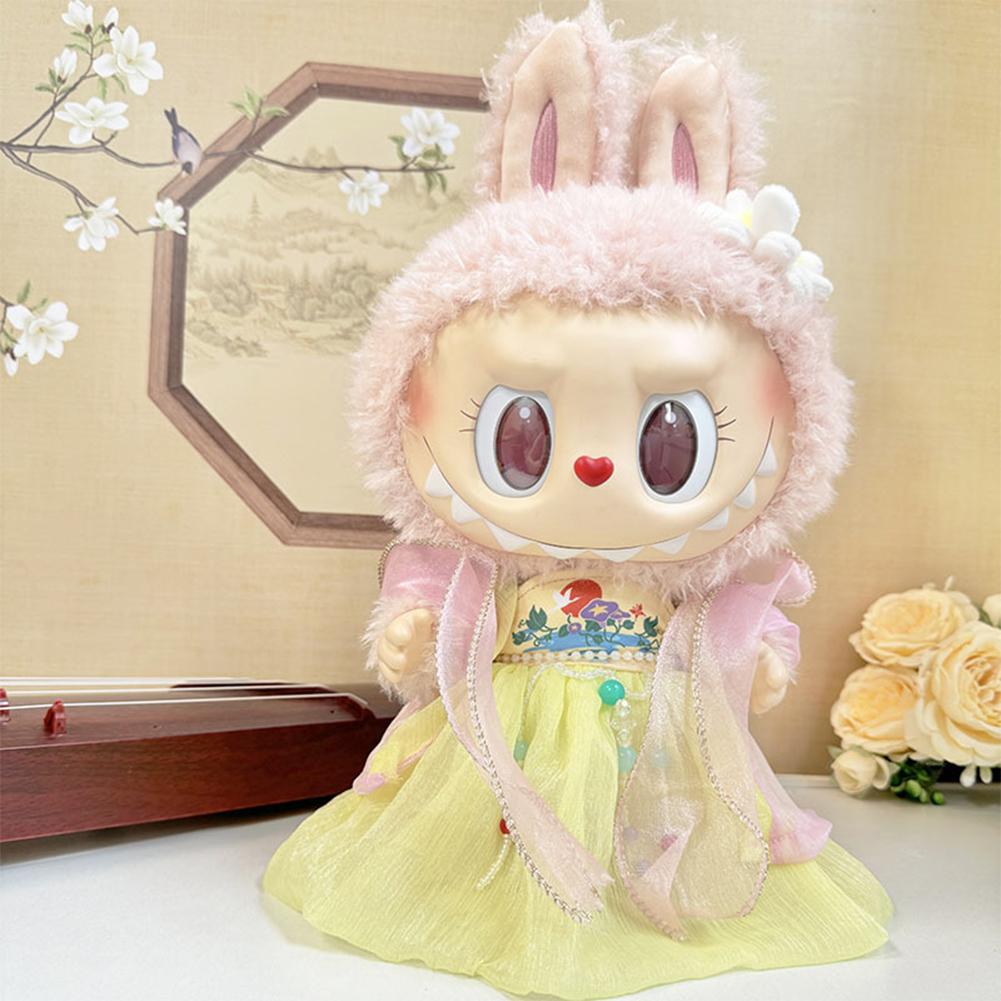 For 38cm Labubu Doll Clothes Fashion Hanfu Clothes Doll Clothes Color Match Hoodies Dolls Accessories Cute Decoration Little Cloths