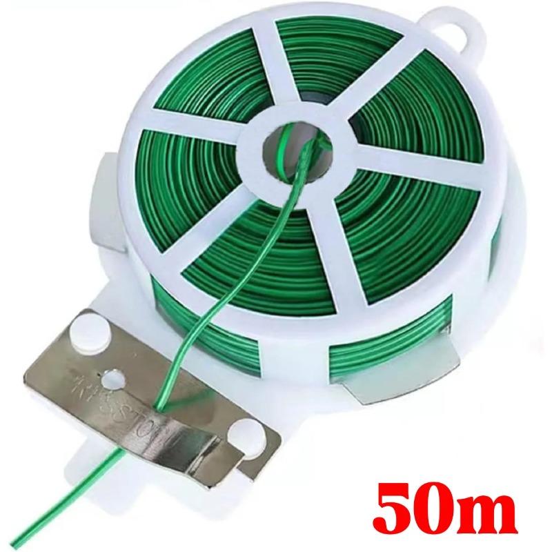 1Roll Multifunctional Plastic Steel Twist Ties, Sturdy Reusable Garden Plant Support Strap, 50/30/20M Length for Flower & Climbing Plants