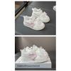 Girls' Sneakers Spring and Autumn New Children's White Shoes Leather Panel Shoes Flat Breathable Running Shoes Trendy
