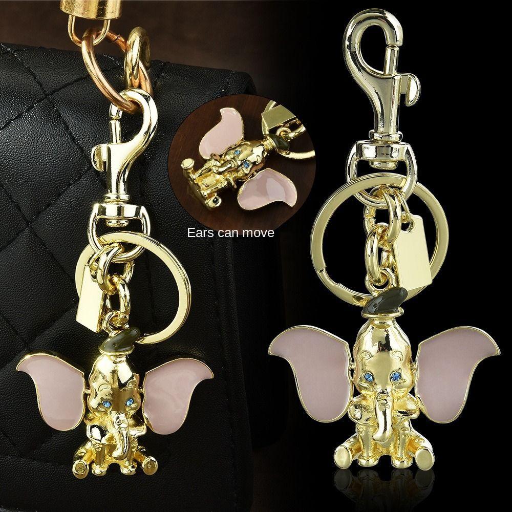 

Crafts Ears Movable Elephant Keychain Anti-lost Keys Accessory Creative Car Key Chain Women золотий