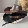 Retro Western Cowboy Bullhead Denim Hat for Outdoor Travel - Unisex
