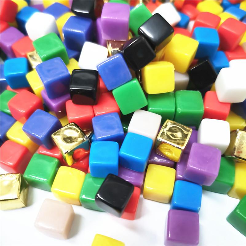 50Pcsset Solid Color Gold Black Blank Square Corner Acrylic Dice Chess Piece Right Angle Sieve 8Mm Cube For Board Game