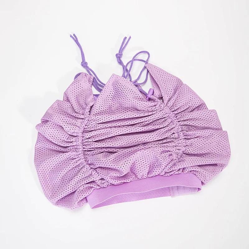 

Net Plopping Cap For Drying Curly Hair Adjustable Large Hair Bonnet Mesh Hair Drying Caps Net Plopping Bonnet Bath Shower Cap фіолетовий