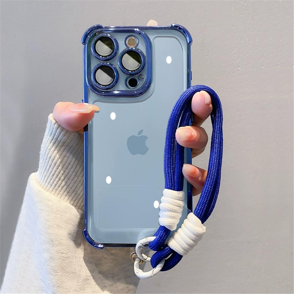 Honor 200 Pro Luxury Shockproof Lanyard Rope Phone Case For Honor 300 200 100 90 80 70 60 50 90Lite Silicone Transparent Cover