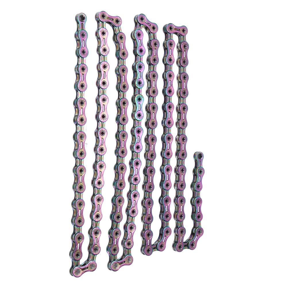 9 Speed Mountain Bike Chain Full Electroplating Treatment Durable Colorful Bicycle Chain