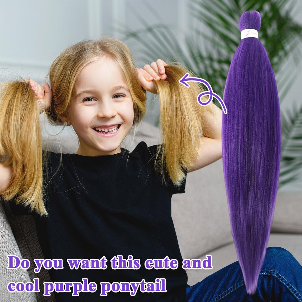 Purple Big Braid Wig For Stage Party Halloween Costume Role Play