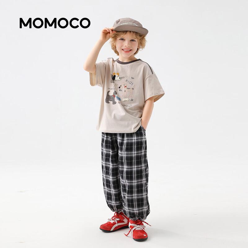 MOMOCO Boys' Summer Thin Plaid Crop Casual Pants