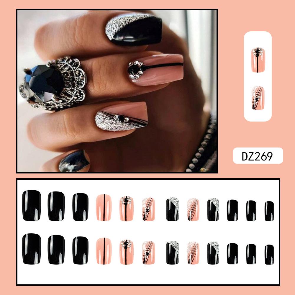 French Rhinestone Handmade Press-On Nail Tips