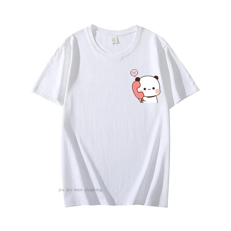 Dudu volá svému Bubu Tričko Ženy Muži Pár Vtipná trička Roztomilý Panda Medvěd bavlněná trička Léto Pánské T Oblečení