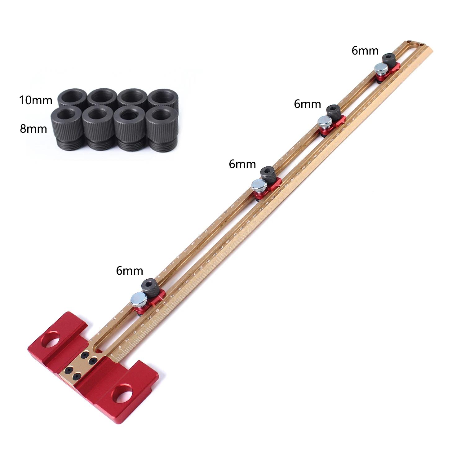 

4 in 1 Drilling Positioning Ruler Combination Scribe Angle Precision Marking T-Ruler Cabinet Hardware Jig Woodworking Measuring 1pcs жовтий