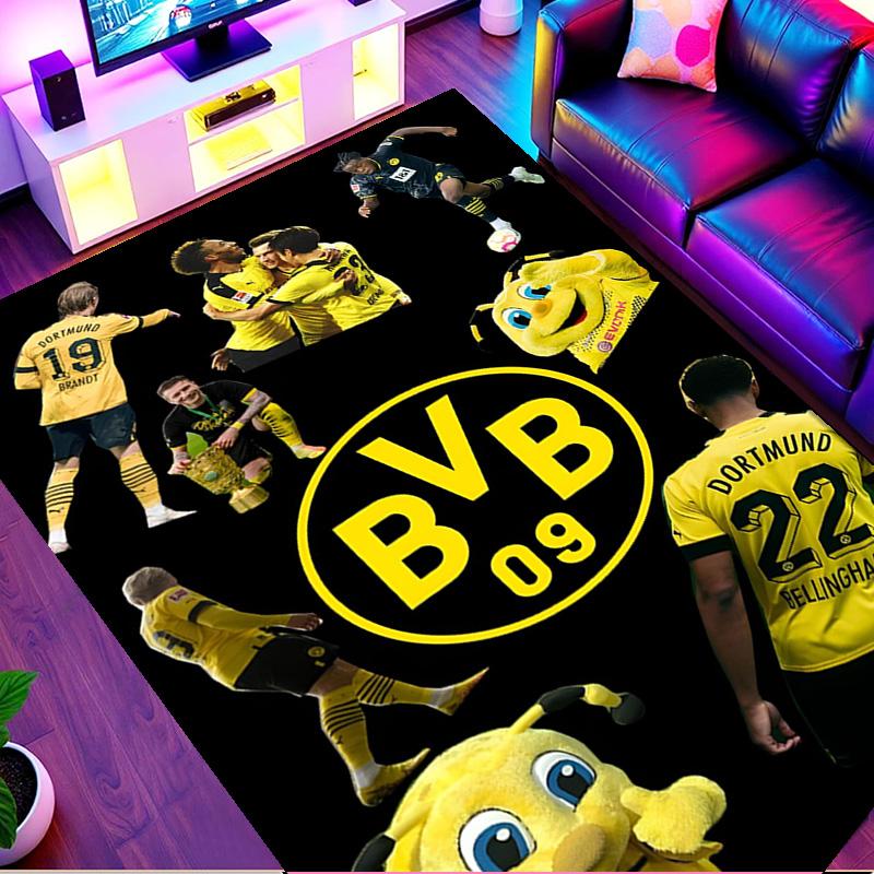 Borussia Dortmund Print Rug, Washable Floor Carpet, For Entryway Dorm Laundry Room Office Study, Home Decor Birthday Christmas Gift