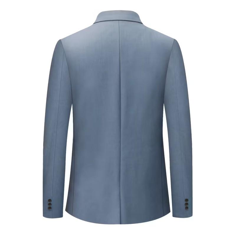 Herbst Neue Herren Einfarbig Slim Fit Anzugjacke mit Brustattrappe und Innenfutter