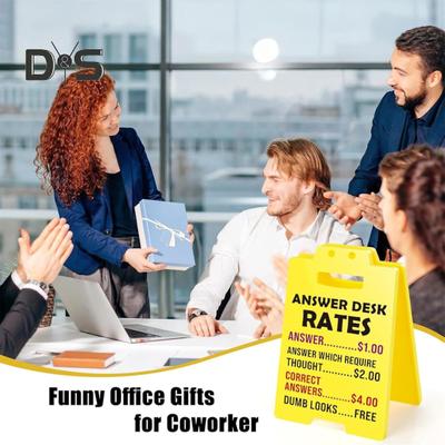 4 Stück lustige Büro-Schreibtischschilder, leuchtende Farben, hohe Festigkeit, Antwort-Schreibtischpreise, lustige Schreibtischschilder, weiße Elefantengeschenke