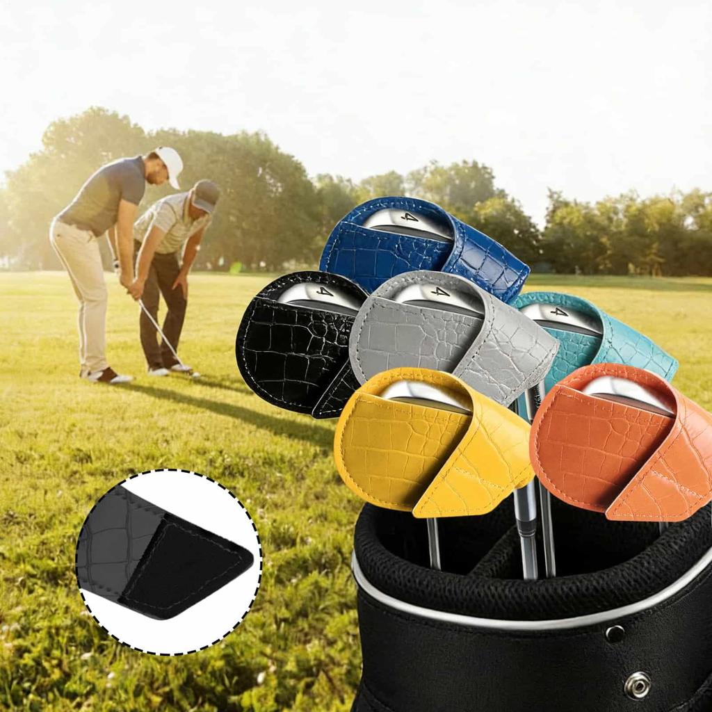 Iron Covers For Golf Clubs PU Leather Thick Protector Iron Head Covers For Easy Identification Men Women Players Golfer Indoor