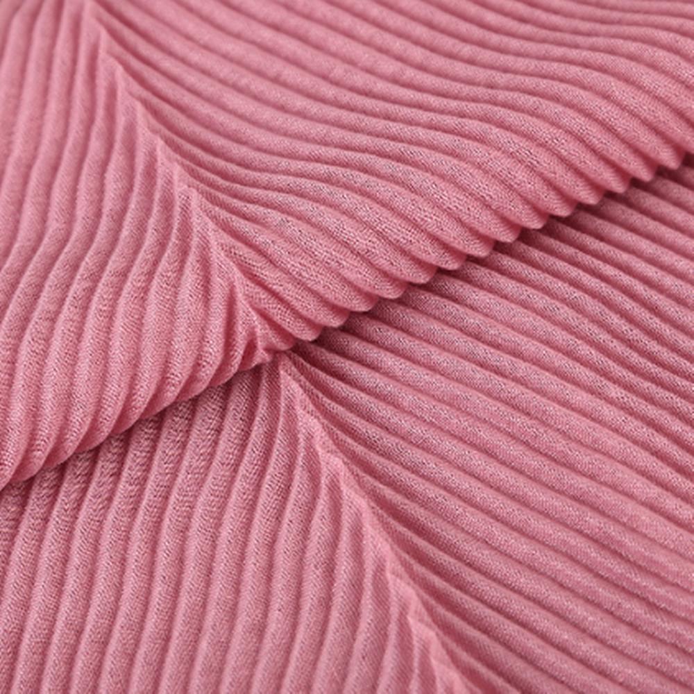 HongBiTu Frauen Reine Farbe Schal Wrap Schal Stola Falten Streifen Hals Wraps Islam Muslim WJ005