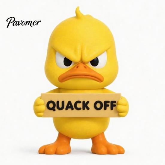 Quirky Office Decorations Angry Duck Figurine Collection, Funny Yellow Desktop Ornament, Cute Grumpy Small Plastic Statues Statue for Home Car