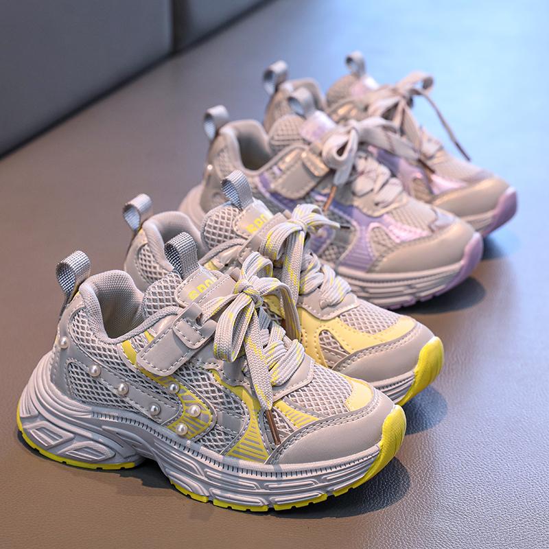 Spring and Autumn New Korean Style Fashionable Children's Soft Soled Dad Shoes, Running Shoes, Versatile Mesh Shoes