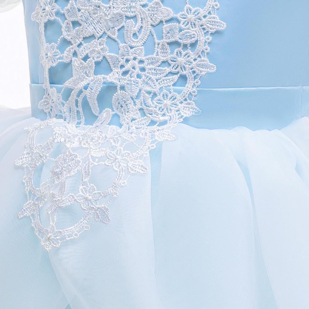 European and American Cinderella Princess Dress - Girls' Puff Sleeve Frozen Elsa Cosplay Costume for Festivals