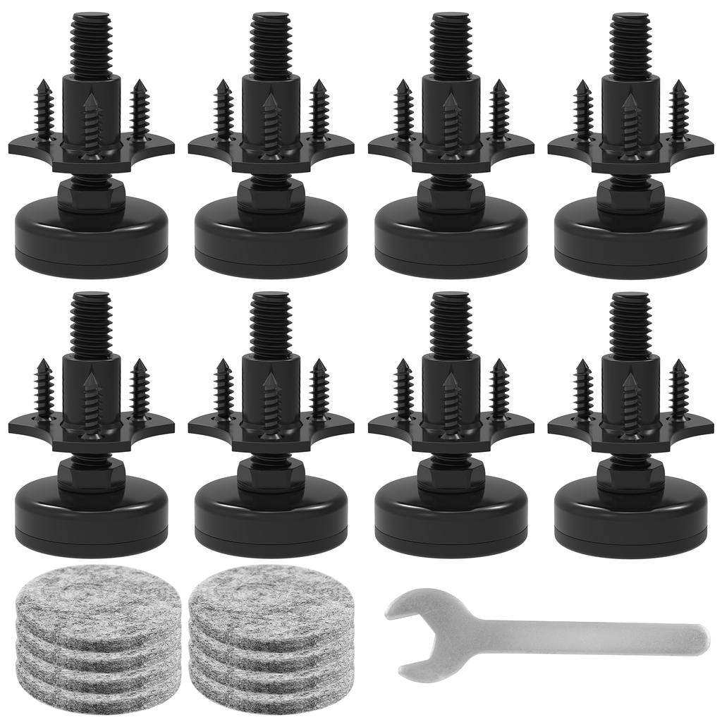 8/4PCS Furniture Leg Leveling Feet Table Chair Leg Levelers Adjustable Height Can Withstand 1320 Lbs for Cabinets Sofa Desks