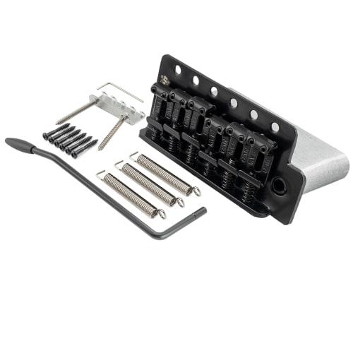 Wilkinson M Series 10.8mm String Pitch Vintage Style Tremolo Bridge with 6-Point Fastenings and a 36mm Block for Strat Electric Guitars, Black
