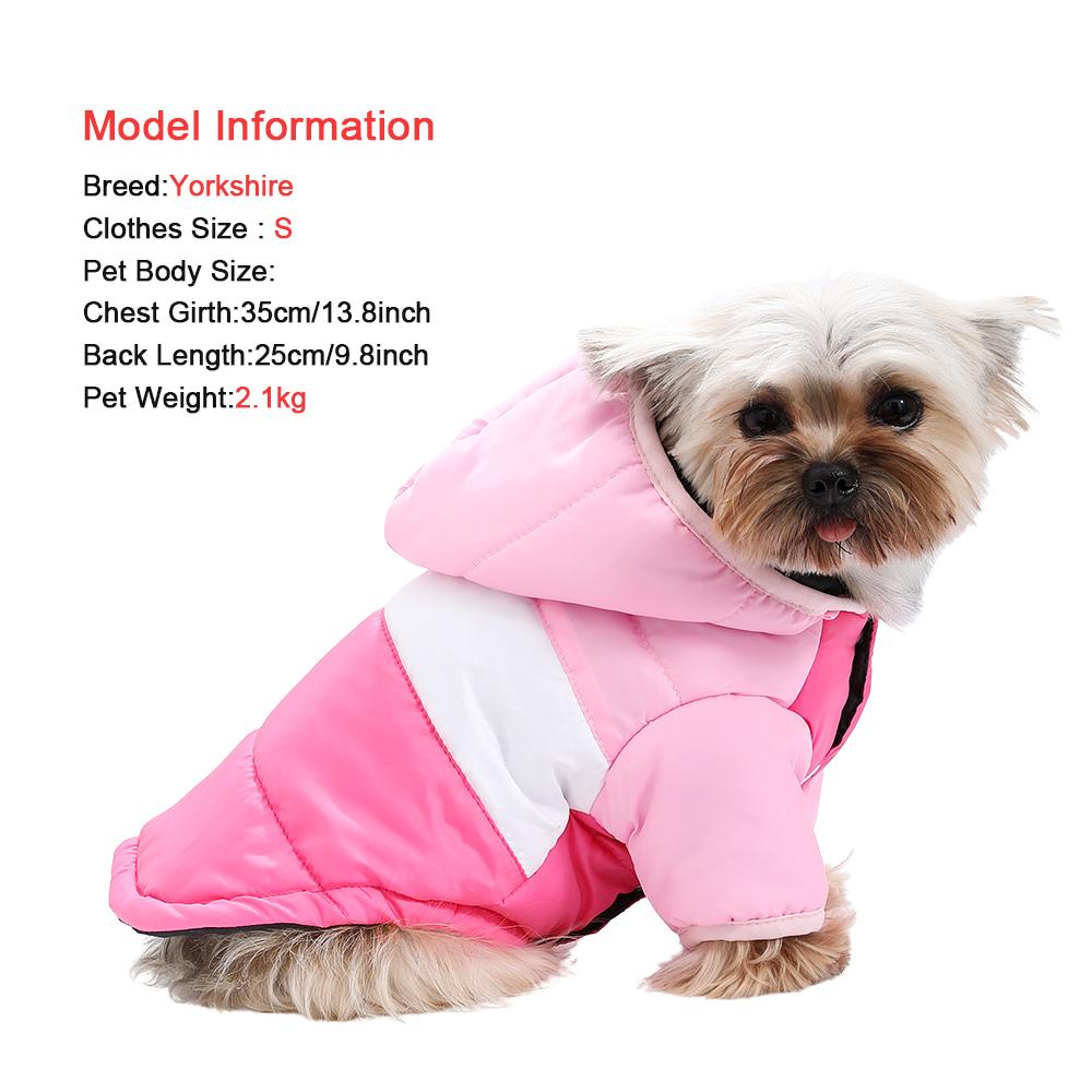 Pet Dog Coat Winter Clothes For Small Medium Dogs Cat Waterproof Puppy Hoodie Padded Jacket French Bulldog Yorkie Hooded Outfits