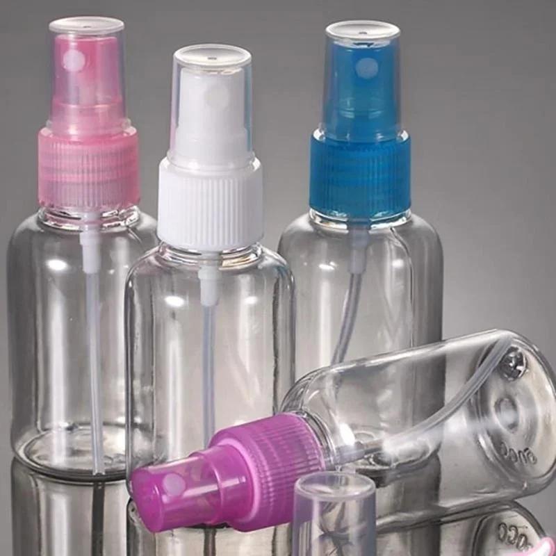 5PCS 50/30/20/10ml Small Empty Plastic Transparent Spray Bottles for Makeup Skin Care Perfume Refillable Portable Soap Dispenser