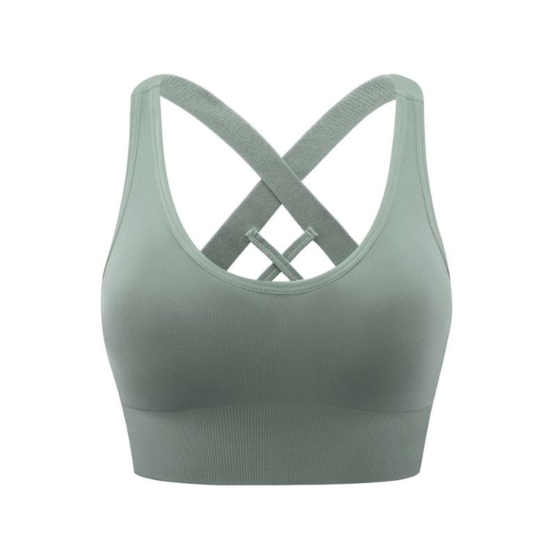 Women Cross Back Sports Bra Breathable Comfortable With Chest Pads For Gym Yoga Running Fitness