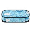 School Pencil Case Lightweight 300D Polyester Smooth Zipper with Main Pocket Mesh Layer and Removable Pen Divider for Boys Girls