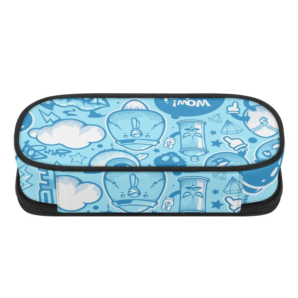 School Pencil Case Lightweight 300D Polyester Smooth Zipper with Main Pocket Mesh Layer and Removable Pen Divider for Boys Girls