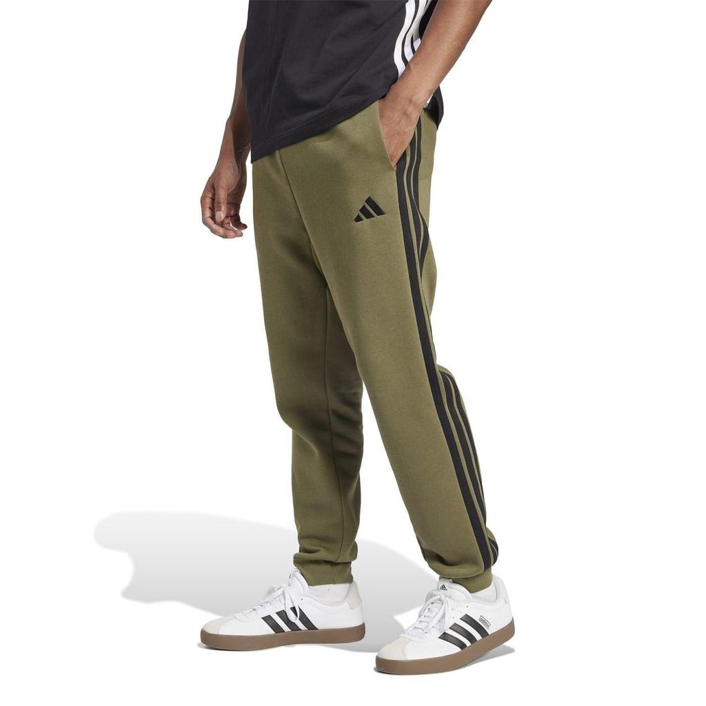 Adidas Mens Essentials Fleece 3 Stripes Tapered Leg Jogging Bottoms