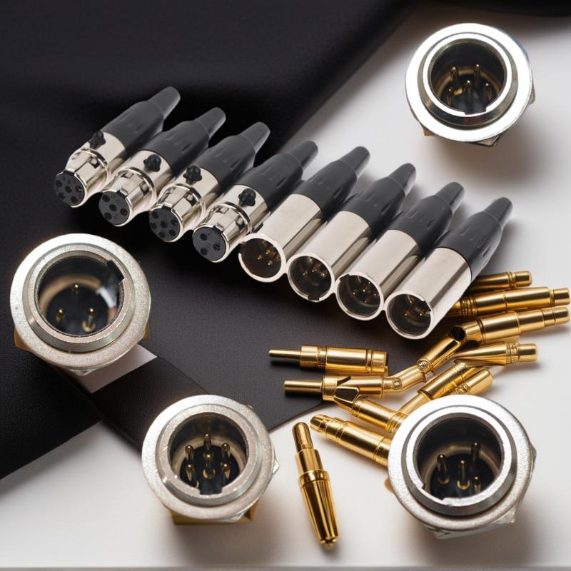 1Pcs Small XLR Audio Straight Connector Mini XLR 3/4/5/6 Pin Female / Male Plug Male Socket For Microphone Cable