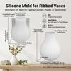 Silicone Vase Mold with Stripe Design for DIY Crystal Drip Resin Craft