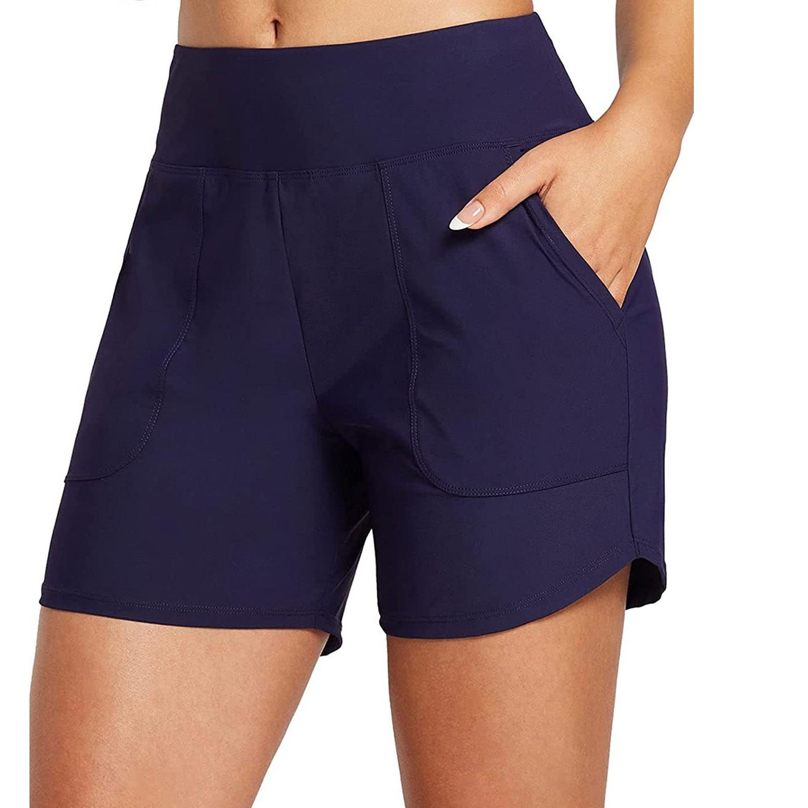 

Жіночі однотонні повсякденні брюки з високою талією, спортивні штани, шорти XL білий