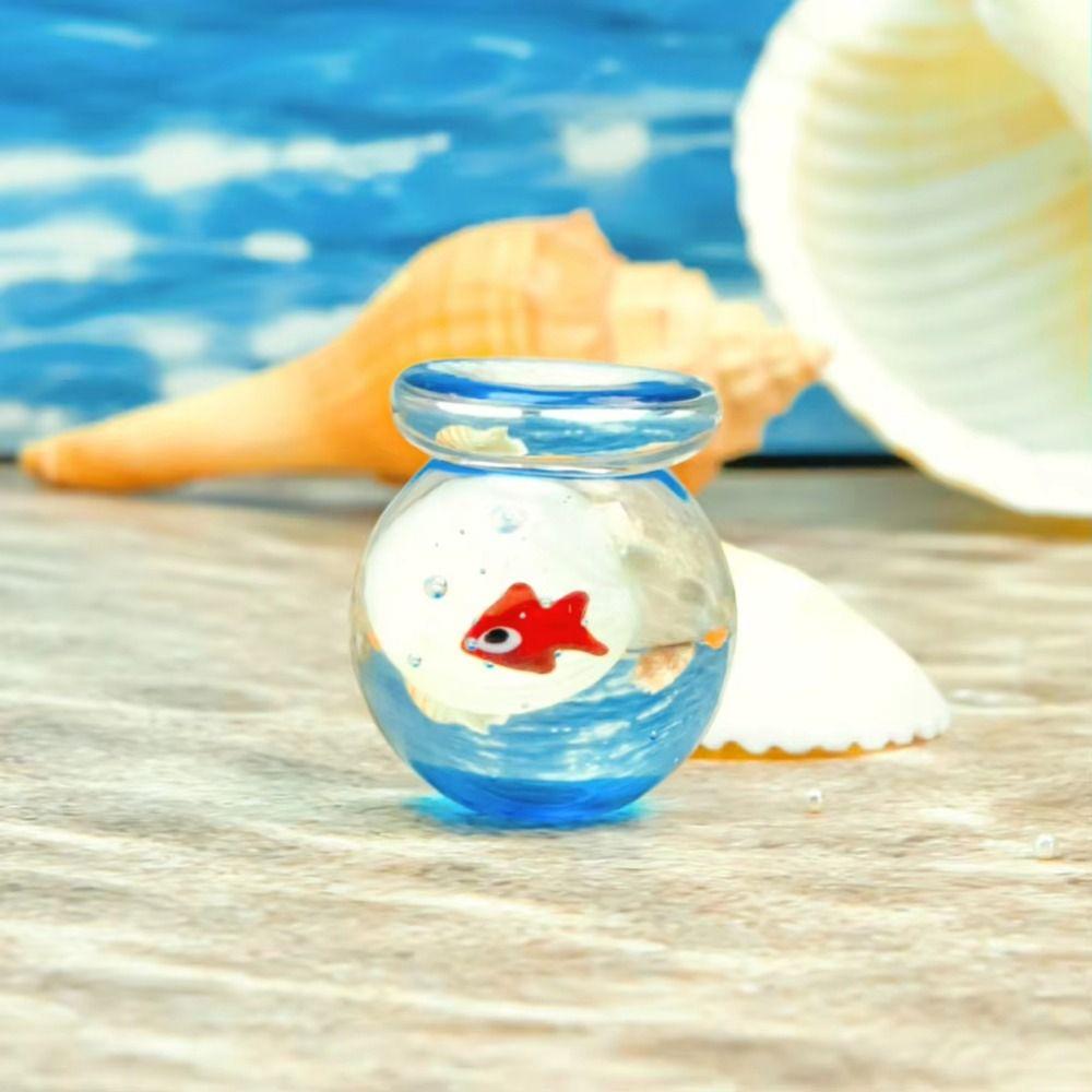 Handgemachtes Mini-Glasaquarium Niedlicher handgefertigter Glasfisch Puppenhausdekoration