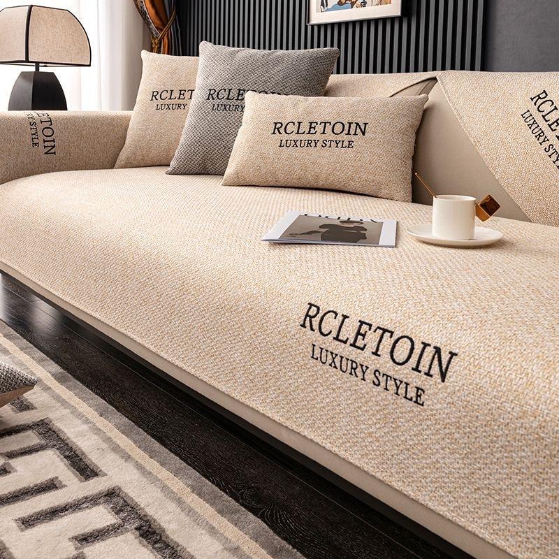 

Льняной чехол для дивана, нескользящий чехол для дивана, современный чехол для двухместного дивана, хлопковый льняной чехол для дивана 70*70cm бежевый