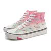 Li Ning Line Friends X  Classic High-Top Canvas Sneakers Women Sneakers Purple Red AGCQ594-2