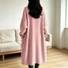 Women's casual corduroy long-sleeved long coat