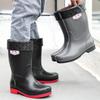 Fashion Rain Shoes Men's Non-slip and Waterproof Medium Tube Fashion Water Shoes Trend Four Seasons Fishing Work Rain Boots
