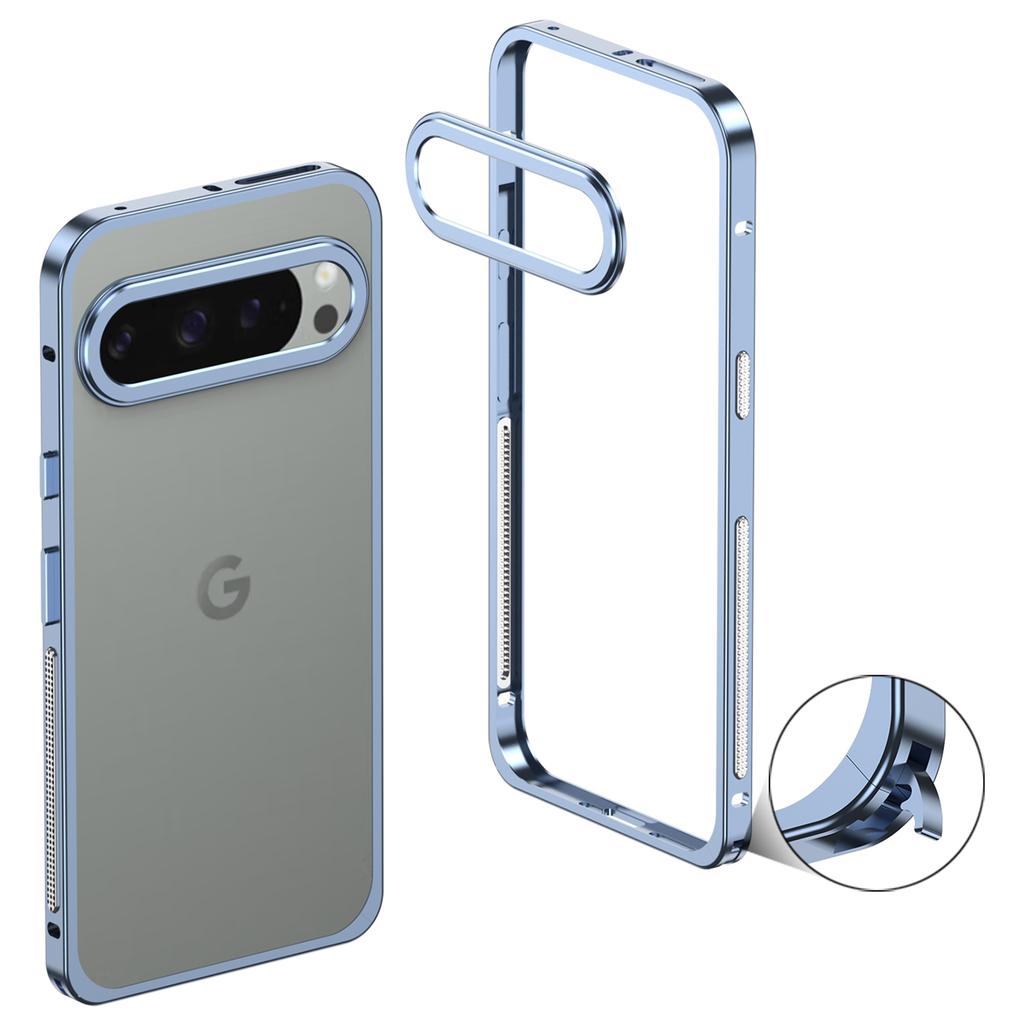 For Google Pixel 9 Pro XL Bumper Cases Metal Frame Heat Dissipation Cover with Lens Protector