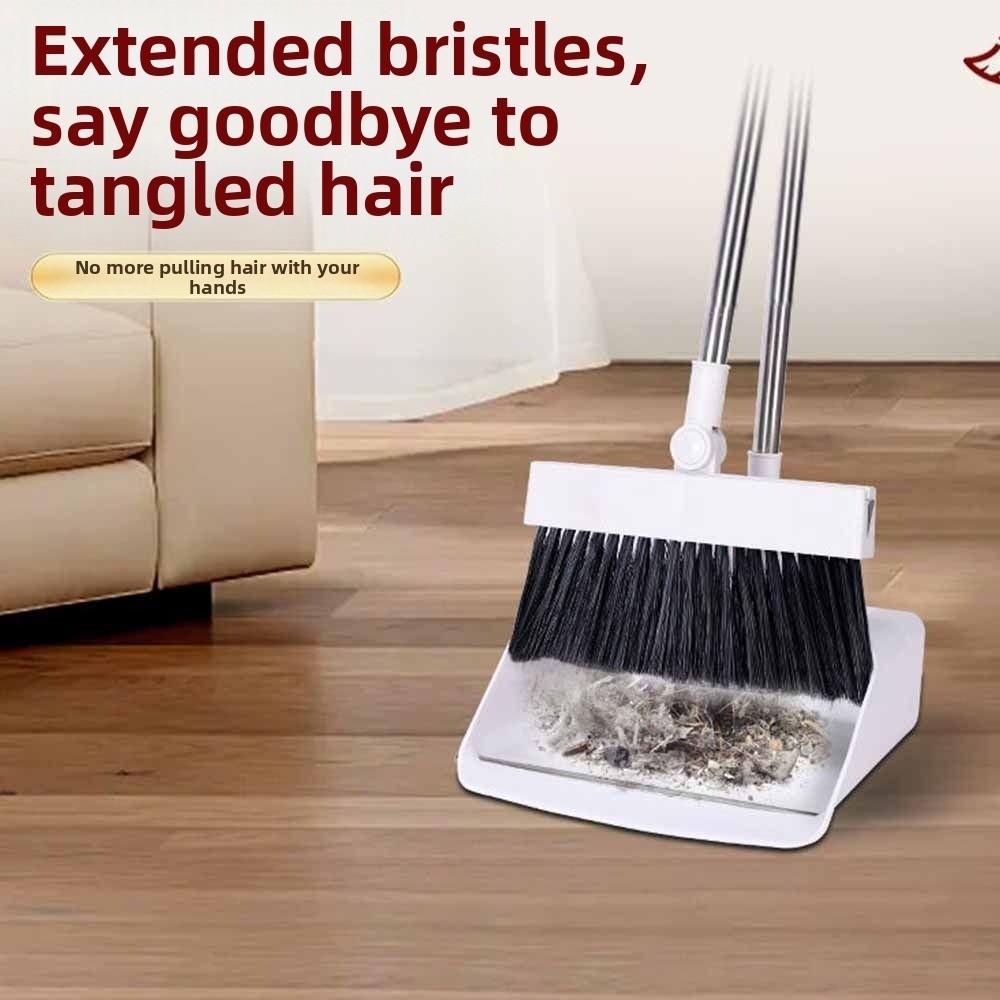 3-in-1 Broom Dustpan Set Long Handle Dustpan Combination Durable Floor Brush Living Room