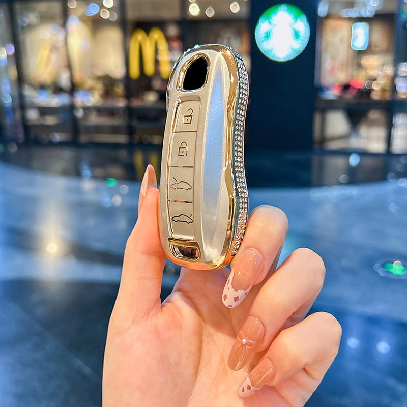 For Porsche Keycase, Panamera Cayenne Macan 718 911 Taycan Keycover Key Shell Keychain Shell Buckle