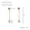 New stainless steel fringed diamond earrings women's niche simple temperament earrings jewelry