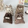 Corduroy Drawstring Bag Mini Cute Drawstring Makeup Bag Printed Small Handbag Portable Large Travel Organizers Dustproof Bag