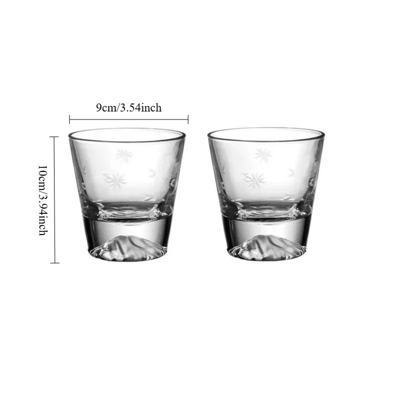 

2pcs Sets 310ml/315ml Creative Whiskey Glass High End Cocktail Glass Iceberg Shaped Glass Cup Classic Water Bottle Home Tea Cup 2pcs